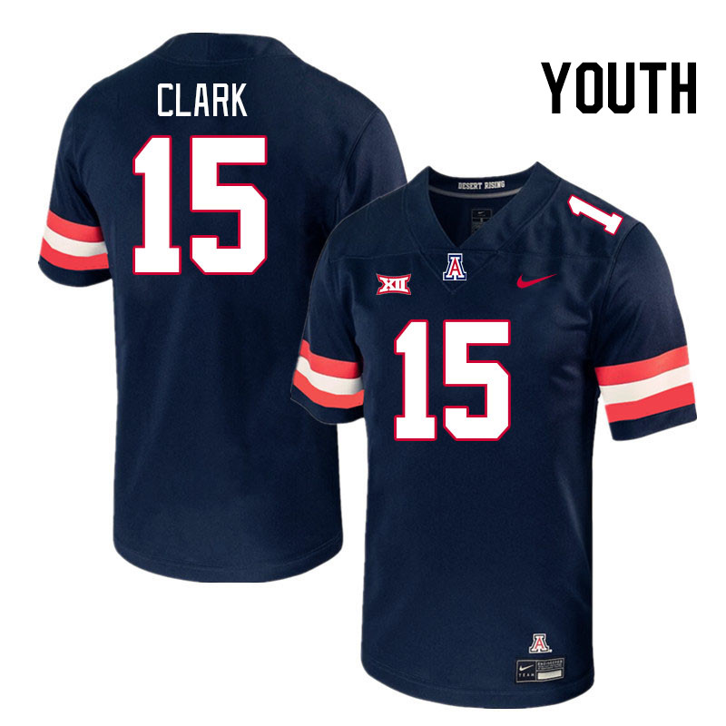 Youth #15 Jaden Clark Arizona Wildcats Big 12 Conference College Football Jerseys Stitched-Navy